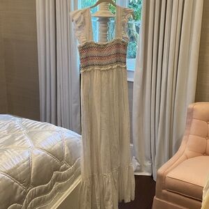 White Maxi Dress with Ruffle Straps